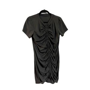 Scrunchy adjustable black midi Shein dress L